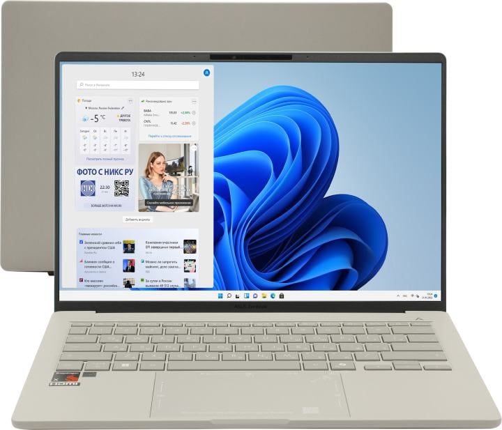 Ноутбук Asus UX3407QA-QD197W - 14", 1920x1200 (WUXGA), Snapdragon X X1-26-100 2980MHz 16 ГБ, SSD 512 ГБ, Adreno X1-45, Bluetooth, Wi-Fi, бежевый, Windows 11 Home 64, 90NB1501-M00850