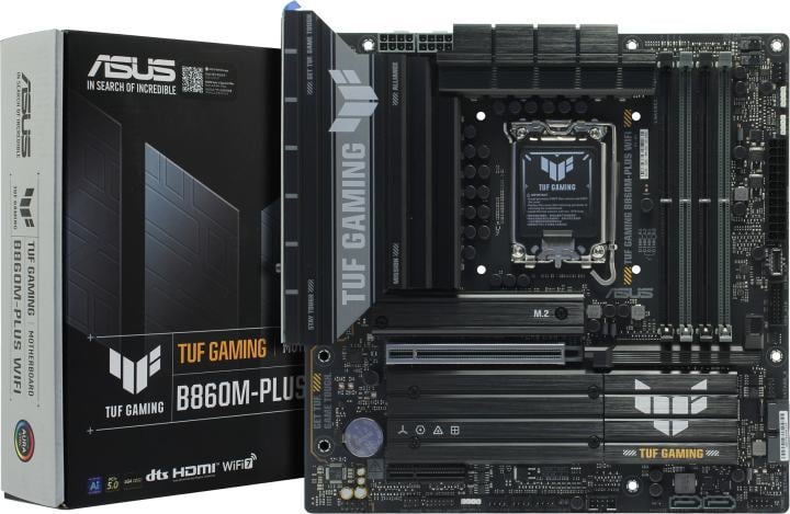 ASUS TUF GAMING B860M-PLUS WIFI (RTL) LGA1851 <B860> PCI-E HDMI+DP 2.5GbLAN+WiFi+BT  SATA MicroATX 4DDR5