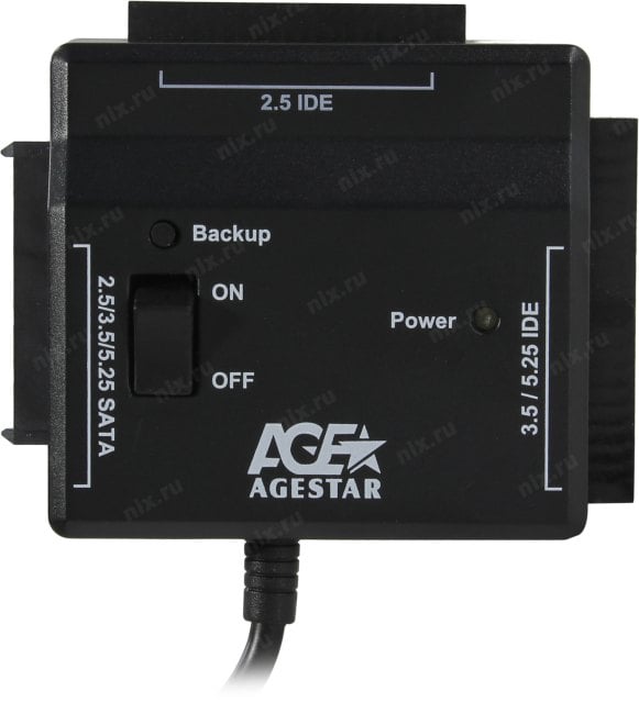 AgeStar <FUBCP2>IDE/SATA-->USB2.0 Adapter(адаптер для подкл-я  IDE/SATA  2.5"/3.5"устройств  к USB)+Б.П.