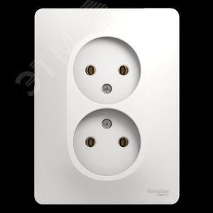 Schneider Electric GSL000120 GLOSSA Розетка двойная без  заземления  в  сборе белая