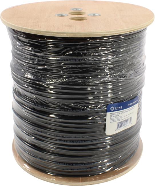 Кабель FTP 4 пары кат.5e <катушка 305м> 5bites <FS5500-305APE-M>, для внешней прокладки,  с  тросом