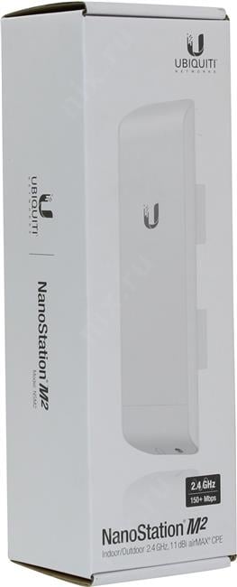 UBIQUITI <NSM2> NanoStation M2 Outdoor PoE Access Point (2UTP 100Mbps,  802.11b/g/n, 150Mbps, 11dBi)