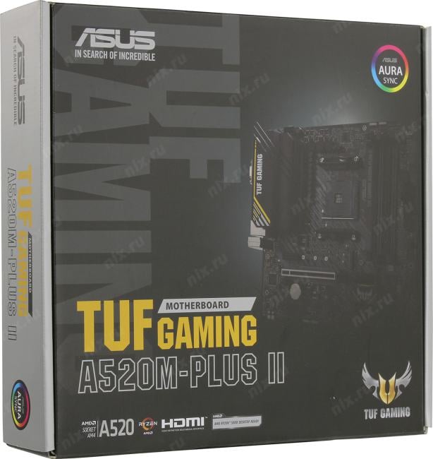 ASUS TUF GAMING A520M-PLUS II (RTL) AM4 <AMD A520> PCI-E Dsub+DVI+HDMI  GbLAN  SATA  MicroATX 4DDR4