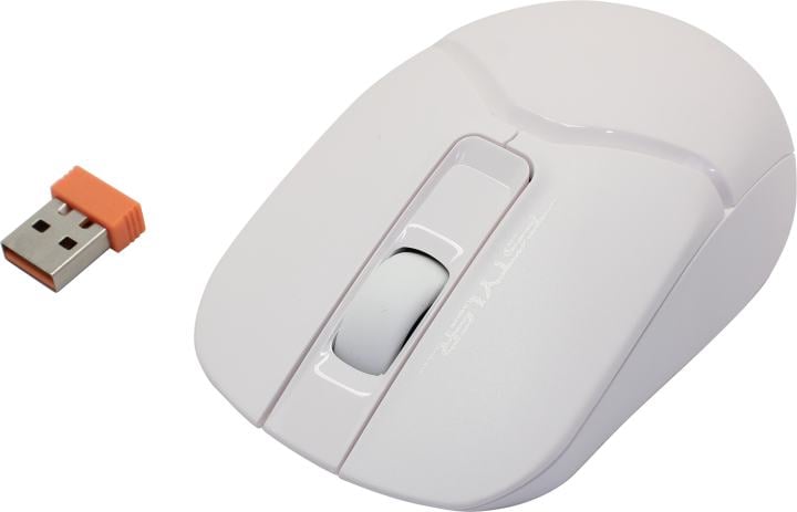 A4Tech FSTYLER Wireless&Bluetooth Optical Mouse <FB12 White>  (RTL) USB 3btn+Roll
