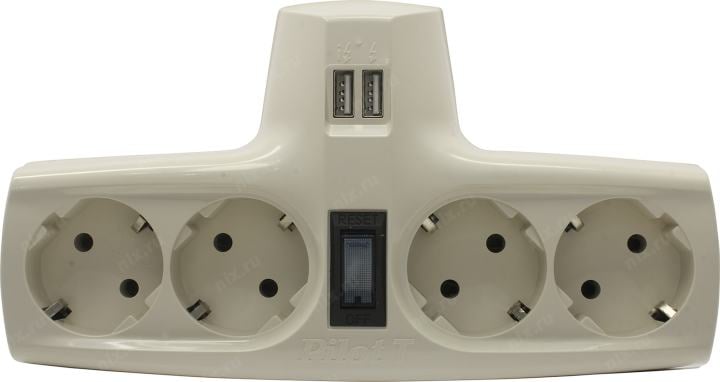 Сетевой фильтр ZIS  Pilot-T-USB  (4  розетки, 2xUSB)