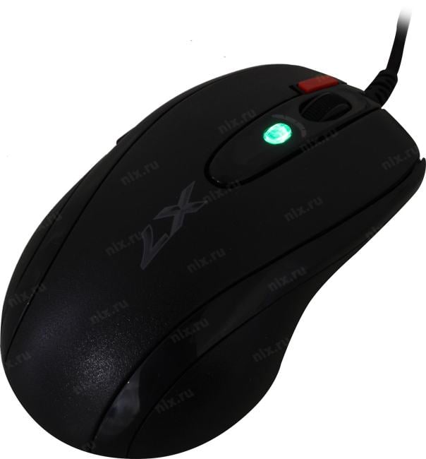 A4Tech Game Laser Mouse <XL-750BK-Black> (3600dpi)  (RTL) USB 7btn+Roll