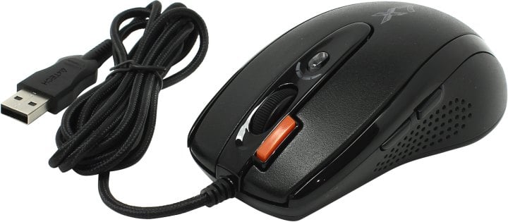A4Tech Game Laser Mouse <XL-750BK-Black> (3600dpi)  (RTL) USB 7btn+Roll