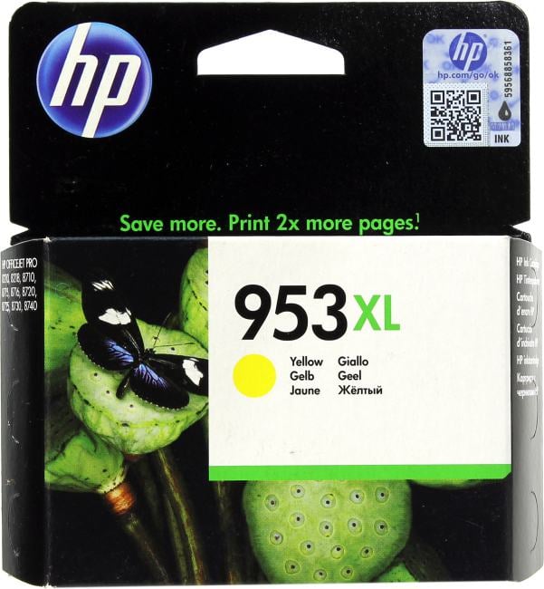 Картридж HP F6U18AE (№953XL) Yellow для  HP  Officejet  Pro 8210/18/8710/15/16/20/25/30/40