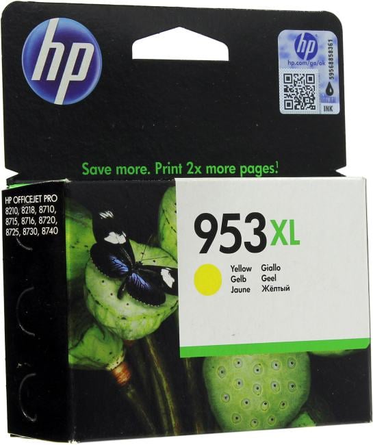 Картридж HP F6U18AE (№953XL) Yellow для  HP  Officejet  Pro 8210/18/8710/15/16/20/25/30/40