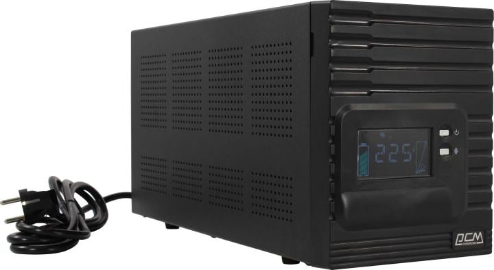 ИБП Powercom - Smart King Pro Plus 3000 ВА/2400 Вт, Line-Interactive, in (220V / 230V / 240V Сетевой шнур (Schuko)), 8xIEC-320 C13, 1xIEC-320 C19, LCD, Tower, цвет чёрный, SPT-3000-II LCD