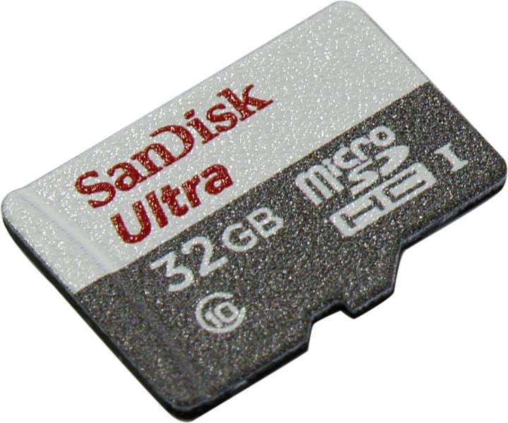 Карта памяти SanDisk - Ultra, microSDHC, write speed 10Mb/s, read speed 100Mb/s, UHS-I Class 1, Class 10, 32GB, SDSQUNR-032G-GN3MN