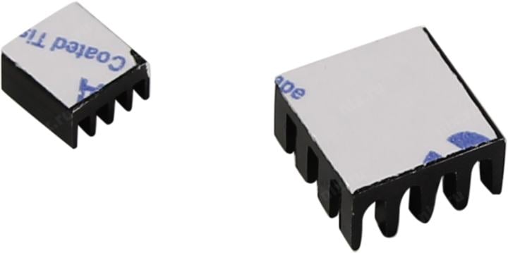 Набор радиаторов ACD RA027  Black Aluminum Heat Sink set (14*14*7mm + 9*9*5mm) for Raspberry Pi3 B, Pi3 B+, Pi4