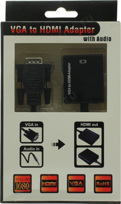 Espada <HCV0201> VGA to  HDMI  Converter  (VGA(15M)+Jack3.5-->HDMI 19F)