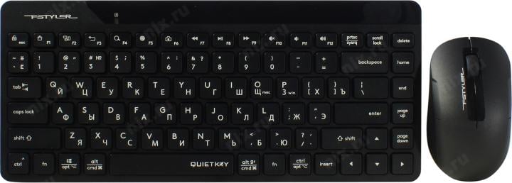 A4Tech Fstyler Wireless FG2200 Air2 Black (Кл-ра, USB,  FM+Мышь,3кн,  Roll,  USB, FM)