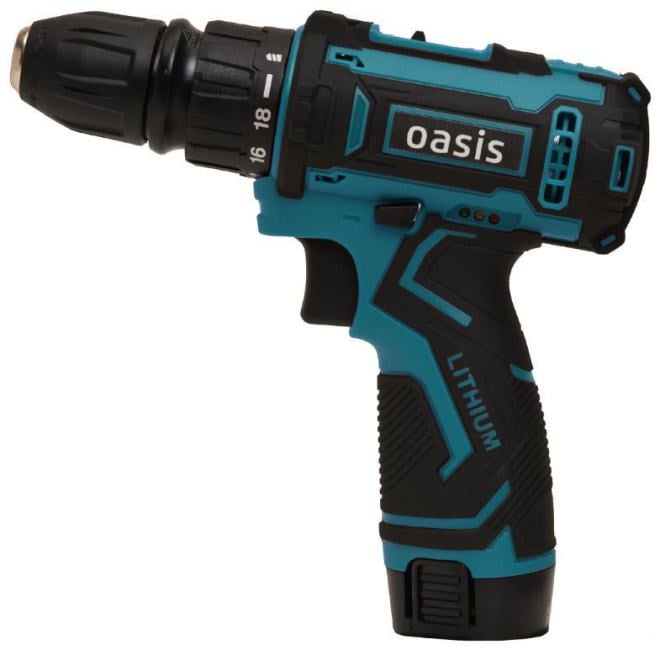 Дрель-шуруповерт Oasis ASD-12S, 12 В, 2 Ач, 22 Нм, щеточный