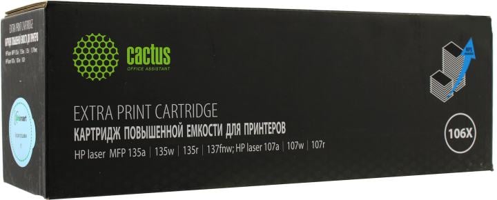 Картридж Cactus CSP-W1106-MPS (№106XL) Black для HP  Laser 107, MFP135/137