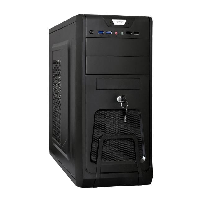 EX299162RUS Miditower ExeGate CP-603UB-UNS350 (ATX,БП UNS350  с вент. 12см,2*USB,аудио,черный)