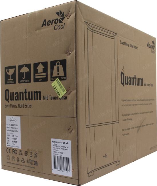 Miditower Aerocool <Quantum-G-BK-v2>  ATX без БП