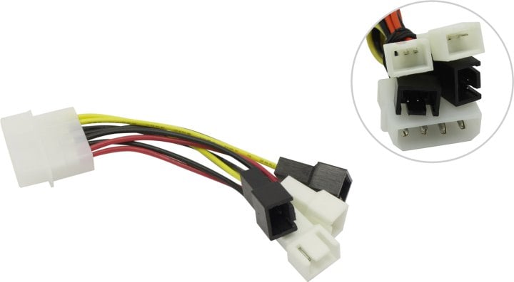 Переходник Espada E4pinM-4x3PinM, Molex на 4×3-pin