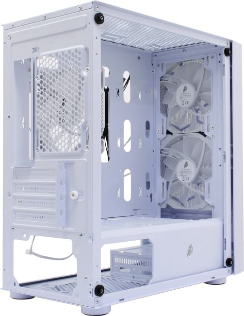 Корпус ПК 1STPLAYER X4-M-WH-2F1P-W-1F1-W, mATX, TG, LED fans