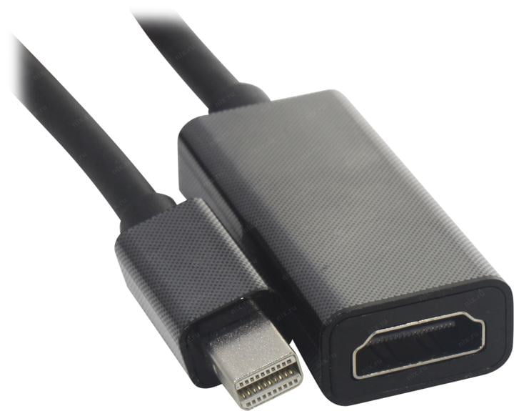 Переходник с кабелем Bion mini DisplayPort - HDMI, 20M/19F, 4k@30Hz, длинна кабеля 15 см, черный BXP-A-mDPM-HDMIF-015