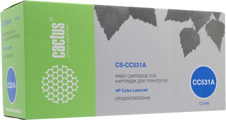 Картридж Cactus CS-CC531A Cyan  для  HP  LJ CP2025/CM2320mfp