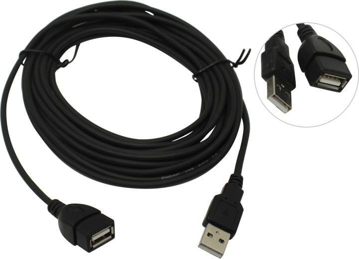 EX138945RUS - Кабель USB - удлинитель Exegate EX-CC-USB2-AMAF-5.0, USB 2.0, 5m, EX138945RUS