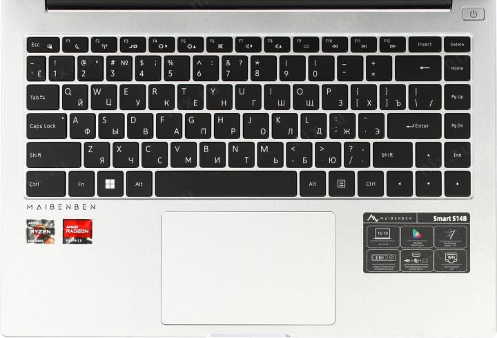 Ноутбук Maibenben Smart S14B S14B-R560UMBQSLSRE0, 14.5" IPS 120Гц, Ryzen 5 6600H, 8ГБ/512ГБ SSD, Linux
