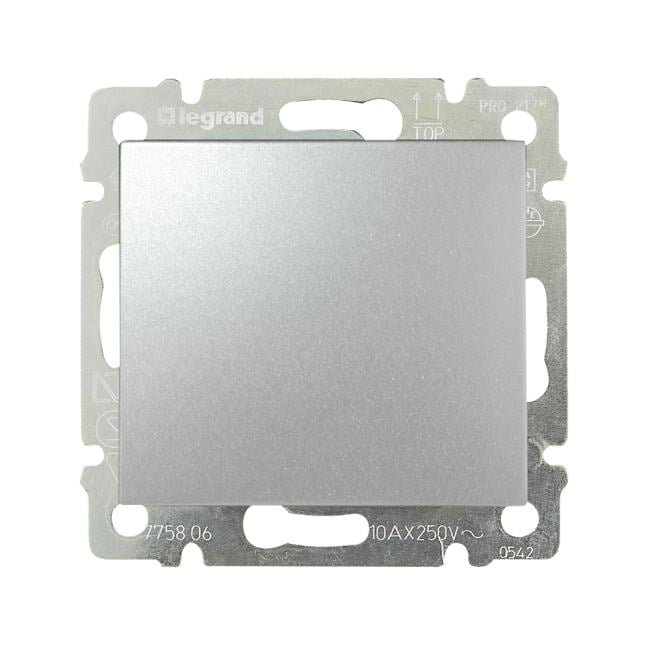 Выключатель Legrand 770111, 1-кл., самовозвратный, 10А, безвинт. зажимы, алюминий