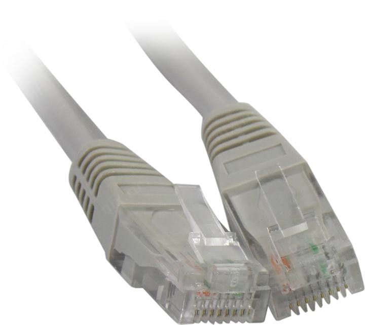 Патч-корд LANMASTER - TWT, UTP, кат. 5e, 2 x RJ-45, RJ-45 - RJ-45, ПВХ, серый, 2 м, с заливными колпачками, TWT2-45-45-2.0-GY