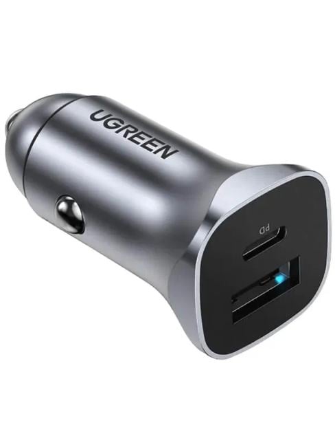 Автомобильное ЗУ Ugreen CD130, USB-C PD+USB-A QC, 24W, серый