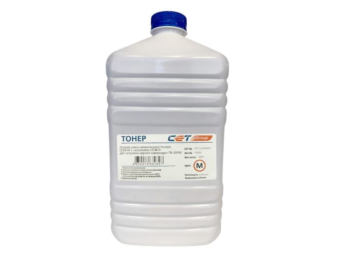 Тонеры и девелоперы Тонер (CPT) + носитель CE28 TN-324M для KONICA MINOLTA Bizhub C258/308/368 (Japan) Magenta, 550г/бут, CET111054550, TN-324M
