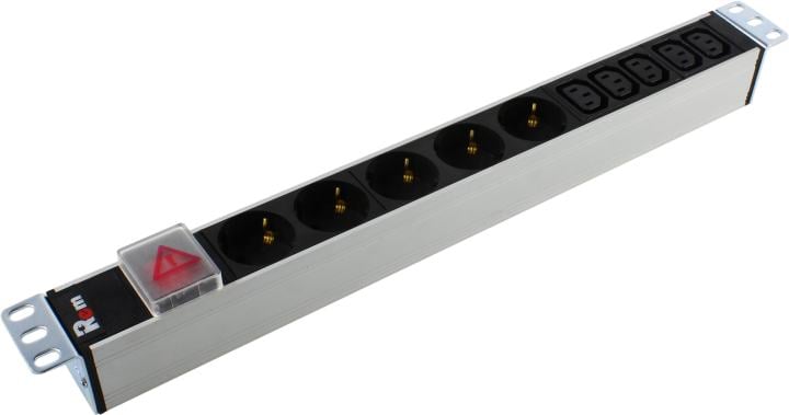 Блок розеток ЦМО R-10-5S-5C13-V-440-Z, 10A, 5xSchuko+5xC13, 1U, горизонтальный
