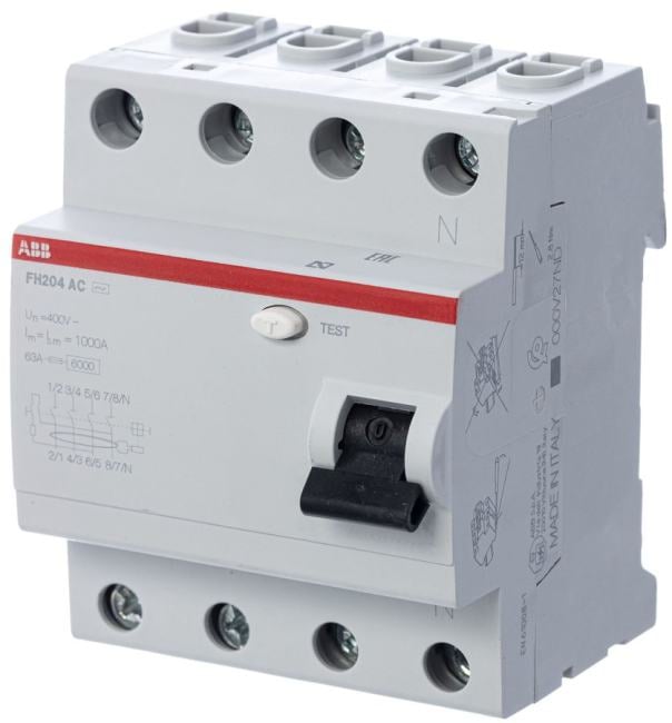 ABB 2CSF204004R1400 Выключатель дифференциального тока (УЗО) 4п 40А 30мА FH204  АС (FH204 AC-40/0,03)