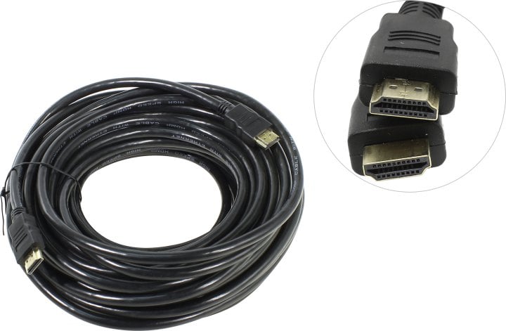 Exegate EX194338RUS Кабель HDMI (19M -19M) 15м Exegate, v1.4b, позолоченные контакты