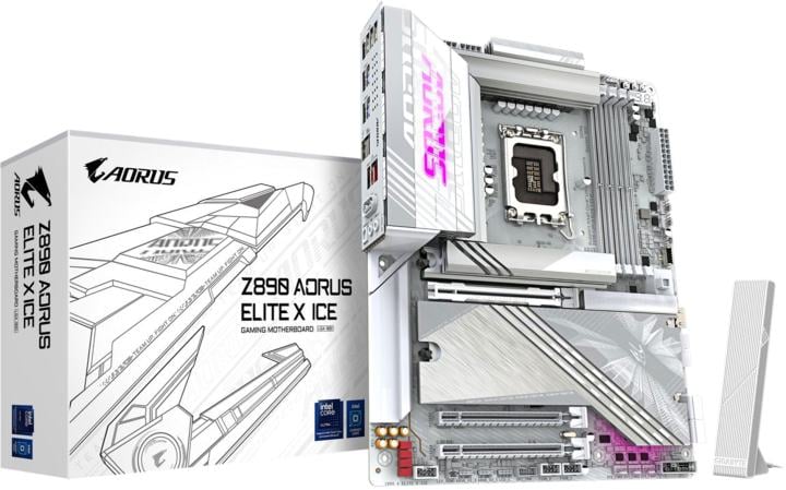 GIGABYTE Z890 AORUS ELITE X ICE (RTL) LGA1851 <Z890> 3xPCI-E 2.5GbLAN+WiFi+BT  SATA ATX 4DDR5