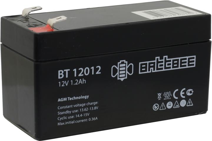 Аккумуляторная батарея Delta (Battbee BT) BT 12012 12В/1,2Ач, клемма F1 (97х44х52мм (57мм); кг; Срок службы 3лет; Гарант