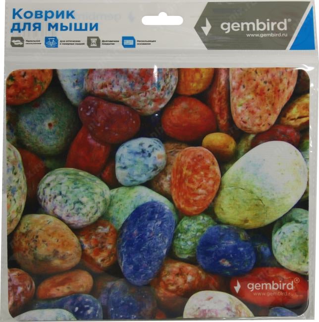 Коврик для мыши Gembird MP-STONES, рисунок "камни", размеры 220x180x1мм, полиэстер/резина