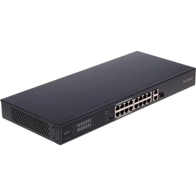 NSW2020-16T1GT1GC-POE-IN Uniview Коммутатор 16x100Mbps POE, 11000Mbps, 11000Mbps комбо, бюджет мощности  225  Вт