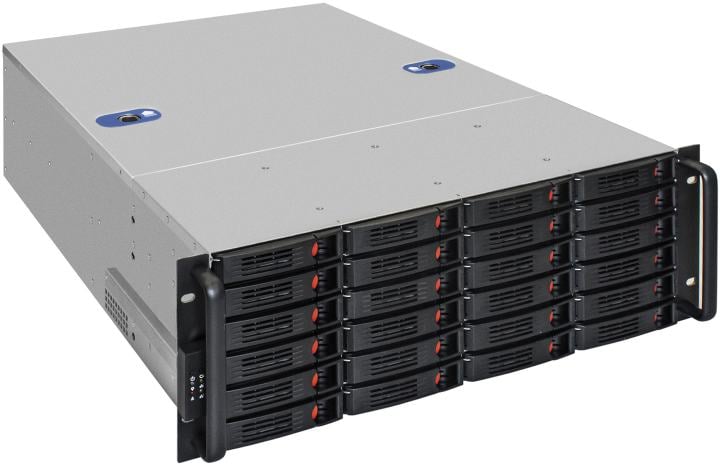Exegate EX292260RUS Серверный корпус ExeGate Pro 4U660-HS24 <RM 19", высота 4U, глубина 660, без БП, 24xHotSwap, USB>