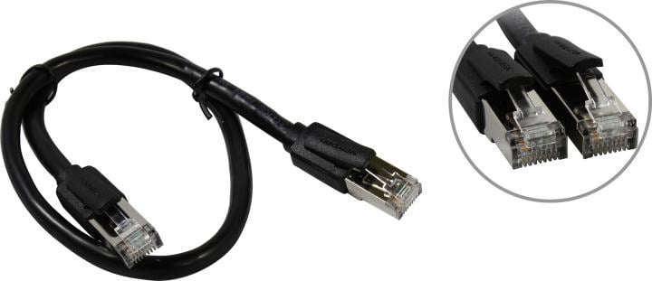 Патч-корд Vention IKKBD прямой SFTP cat.8 RJ45 - 0,5м. черный
