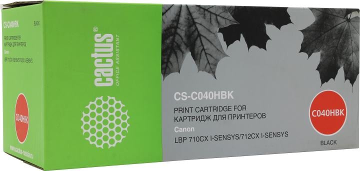 Картридж лазерный Cactus CS-C040HBK 040 H BK черный (12500стр.) для Canon LBP 710CX/712CX I-Sensys