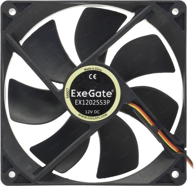 Exegate EX166176RUS Вентилятор ExeGate Mirage-S 120x120x25 подшипник скольжения, 1200 RPM, 25dB, 3pin