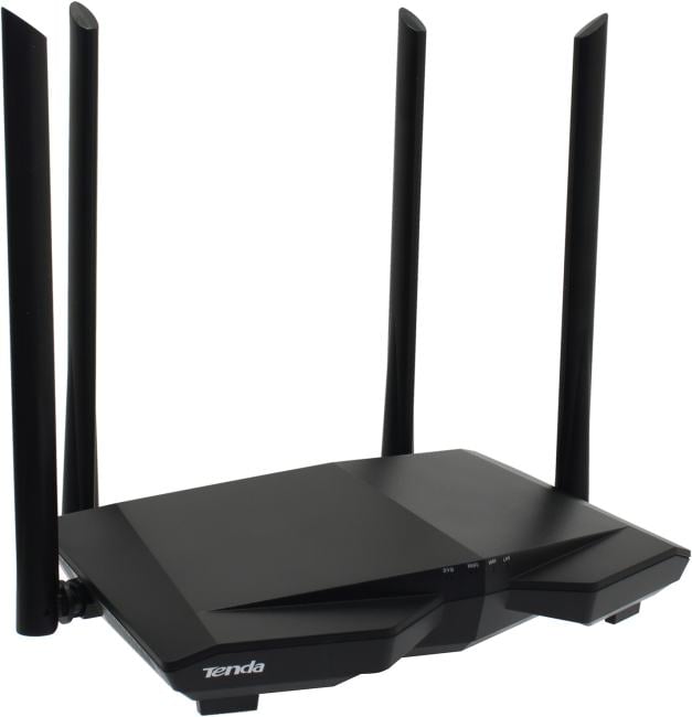 Маршрутизатор Tenda AC6 Двухдиапазонный WiFi роутер AC1200 до 300 Мбит/с на 2,4 ГГц + до 867 Мбит/с до 5 ГГц, LAN 3x100 Мбит/с, WAN 1x100 Мбит/с, 4*5dBi антенны