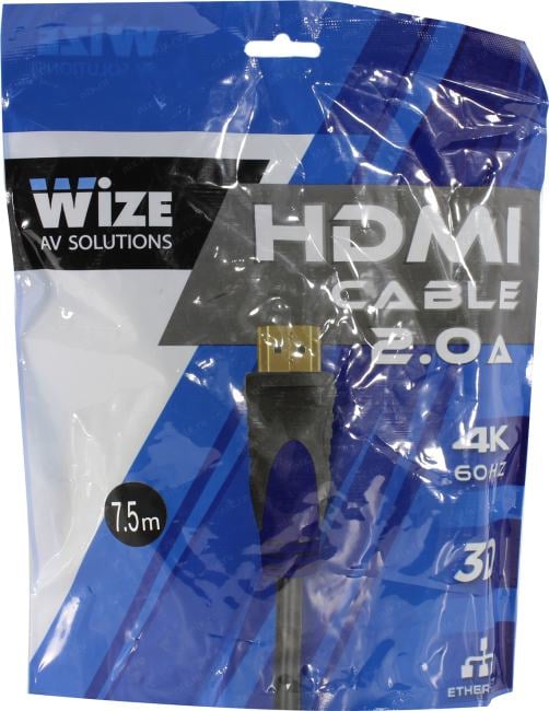Wize <WAVC-HDMI-7.5M> Кабель HDMI to HDMI (19M  -19M)  7.5м  ver2.0a <135799>
