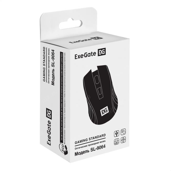 ExeGate Gaming Optical Mouse <SL-9064> (RTL)  USB 6btn+Roll <EX298899RUS>