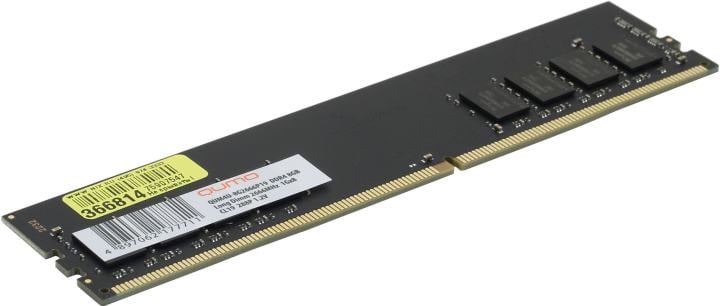 Оперативная память для компьютера 8Gb (1x8Gb) PC4-21300 2666MHz DDR4 DIMM CL19 QUMO QUM4U-8G2666P19