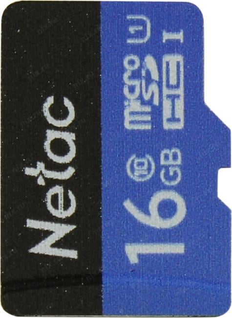 Netac <NT02P500STN-016G-S> microSDHC Memory Card 16Gb UHS-I  U1 Class 10