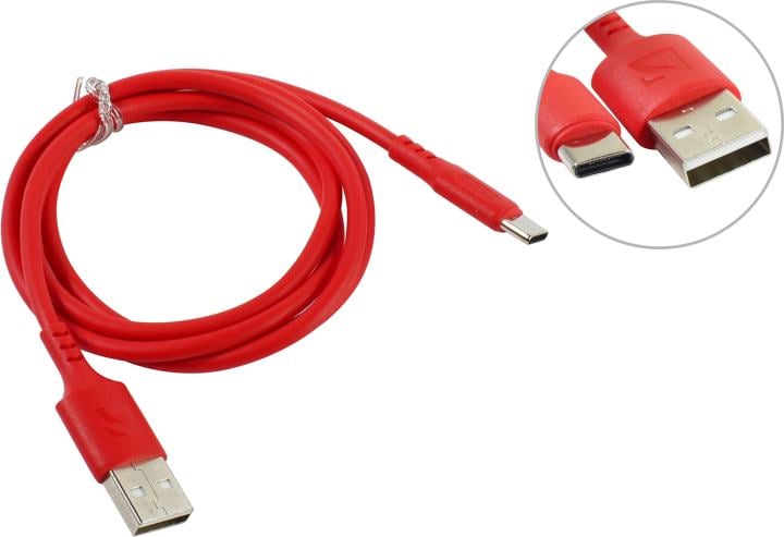 Defender <87106RED> Кабель USB  AM-->USB-C M 1м