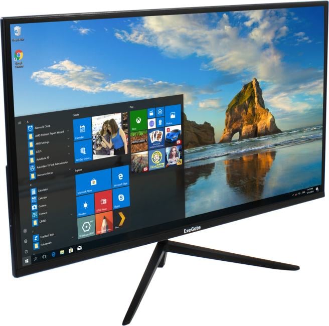Монитор 27" ExeGate ProSmart EZ2707CA IPS 1920x1080, 75 Гц, 5 мс, 16:9, 250 кд/м², 1xHDMI, 1xDisplayPort, VGA, Flicker Free, Low Blue Light, черный